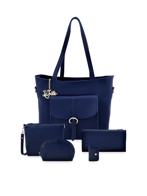 

LaFille Women Blue Set of 5 Handbags
