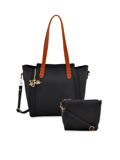 

LaFille Women Black Set of 2 Handbags