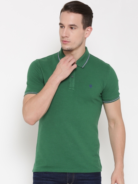 

Celio Men Green Solid Polo Collar T-shirt