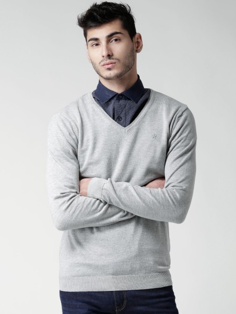 

Celio Men Grey Melange Solid Sweater