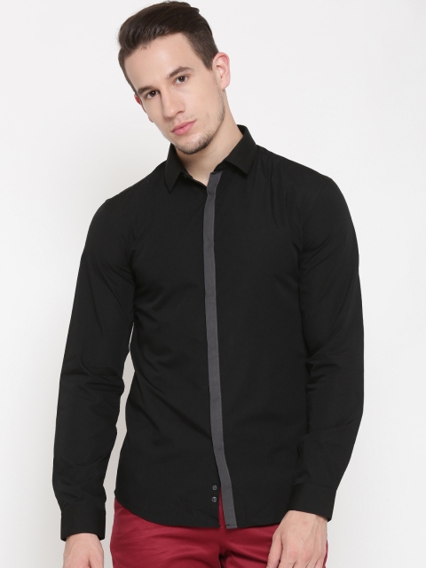 

Celio Men Black Solid Party Shirt