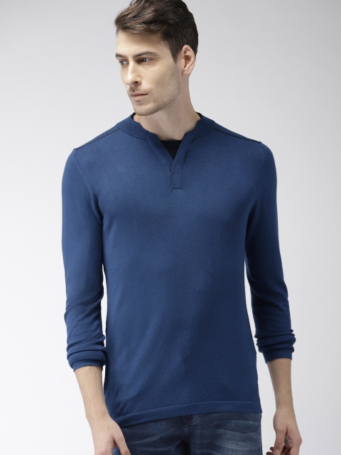 

Celio Men Blue Solid Pullover