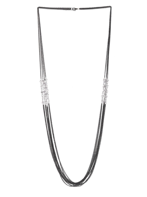 

Blisscovered Black & White Multi-Layered Necklace