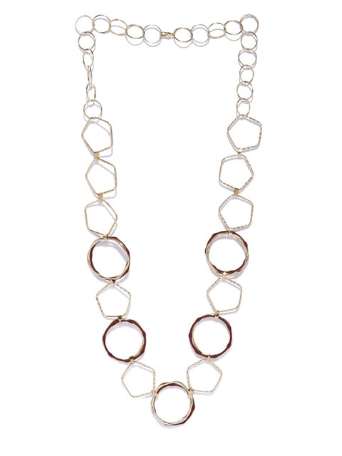 

Blisscovered Gold-Toned & Silver-Toned Metal Gold-Plated Necklace