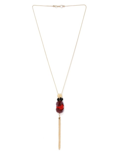 

Blisscovered Gold-Toned & Red Gold-Plated Statement Chain