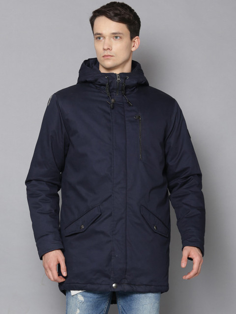

LINDBERGH Men Navy Blue Lightweight Longline Padded Jacket