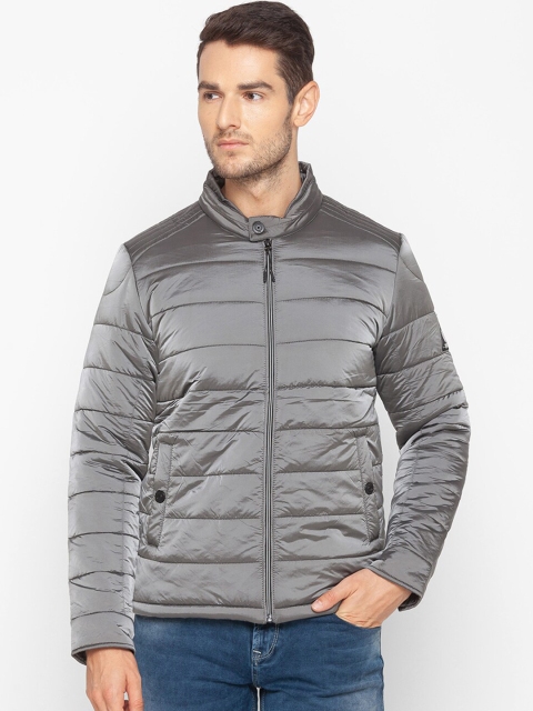 

SPYKAR Men Grey Colourblocked Padded Jacket with Patchwork