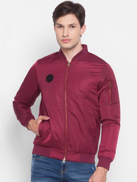 

SPYKAR Men Burgundy Bomber Jacket