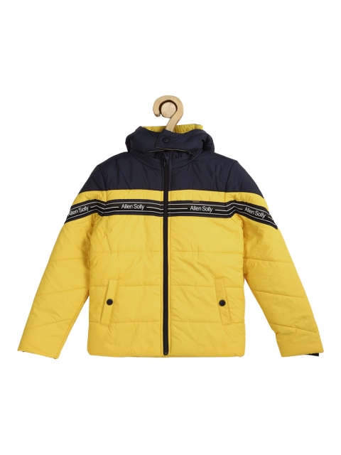 

Allen Solly Junior Boys Yellow Black Colourblocked Puffer Jacket