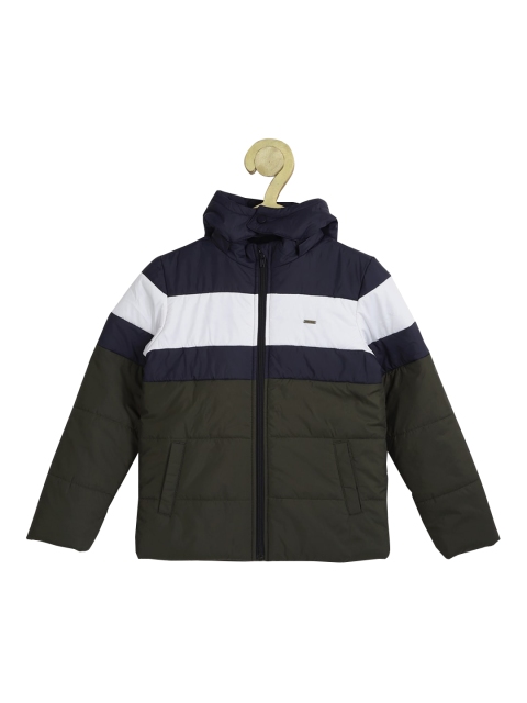 

Allen Solly Junior Boys Olive Green White Puffer Jacket