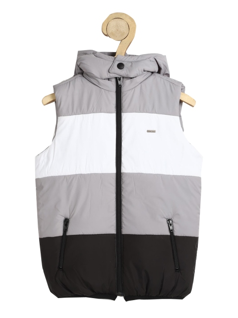 

Allen Solly Junior Boys Black Grey Colourblocked Padded Jacket