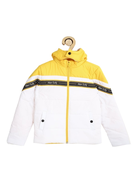 

Allen Solly Junior Boys White Yellow Striped Padded Jacket