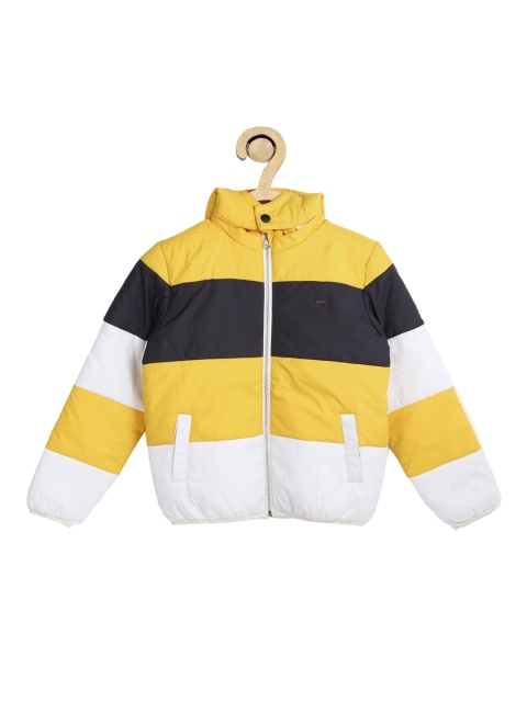 

Allen Solly Junior Boys Multicoloured& Yellow Colourblocked Padded Jacket, Multi