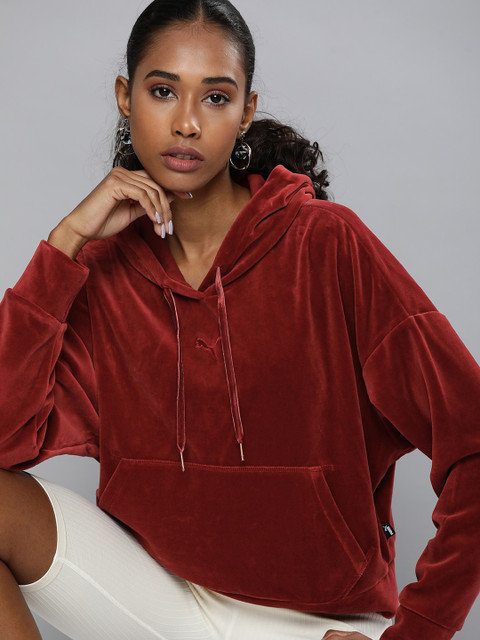 

Puma Women Red Hooded Sweatshirt