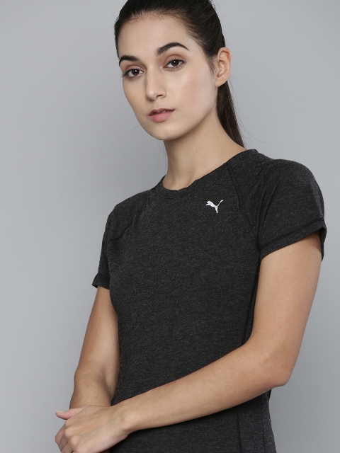 

Puma Women Black RUN Woollen dryCELL Slim Fit T-shirt