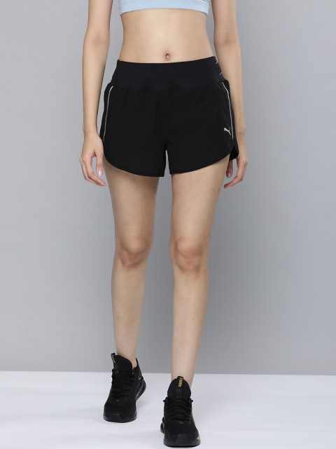 

Puma Women Black Solid RUN Woven 3" Shorts