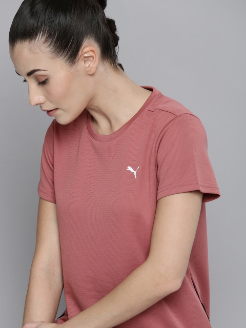 

Puma Women Mauve Self Design Running T-shirt