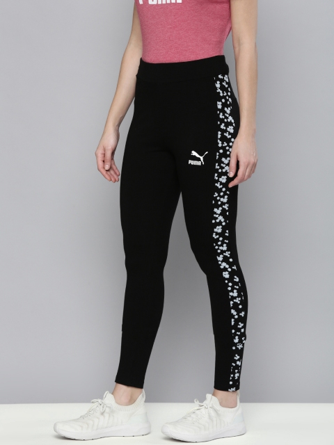 

Puma Women Black Slim Fit Floral Printed Tights