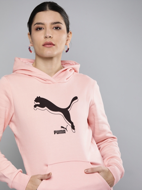 

Puma Women Pink PUMA POWER Logo Printed Hooded Sweatshirt
