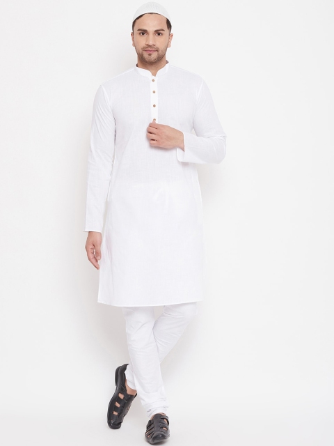 

VASTRAMAY Men White Regular Kurta with Pyjamas