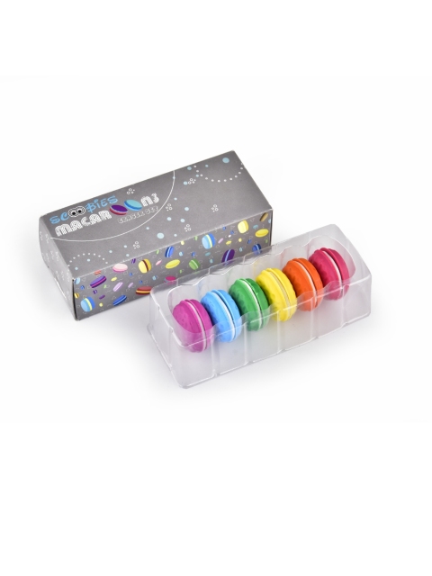 

SCOOBIES Kids Set Of 6 Macaroon Shaped Erasers, Multi