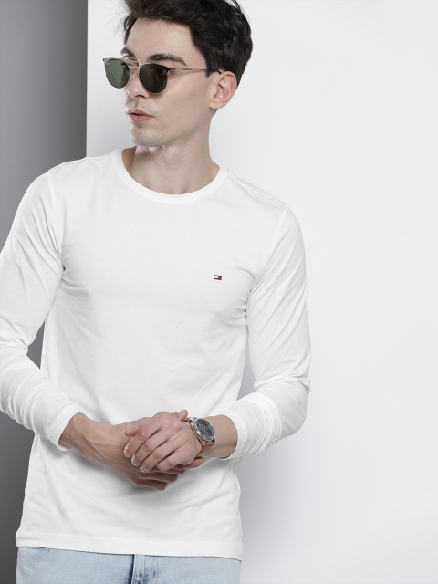 

Tommy Hilfiger Men White Slim Fit Solid T-shirt