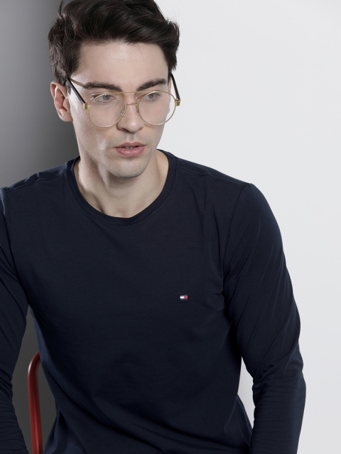 

Tommy Hilfiger Men Navy Blue Slim Fit Solid T-shirt