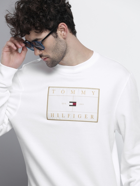

Tommy Hilfiger Men White Embroidered Sweatshirt