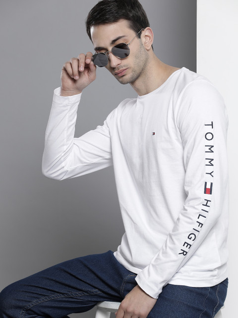 

Tommy Hilfiger Men White Brand Logo Organic Cotton T-shirt