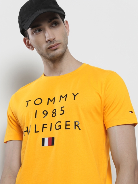 

Tommy Hilfiger Men Yellow Brand Logo Printed Organic Cotton T-shirt