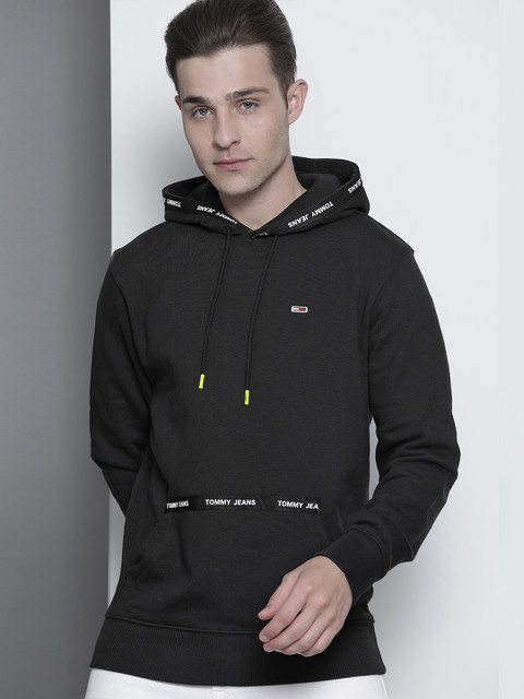 

Tommy Hilfiger Men Black Hooded Sweatshirt