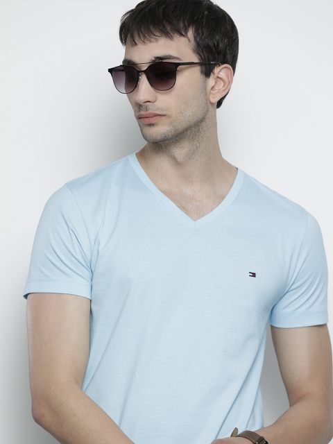 

Tommy Hilfiger Men Blue V-Neck Organic Cotton T-shirt