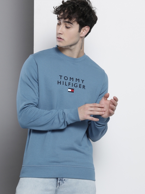 

Tommy Hilfiger Men Blue Embroidered Sweatshirt