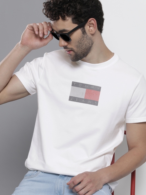 

Tommy Hilfiger Men White Brand Logo Printed T-shirt