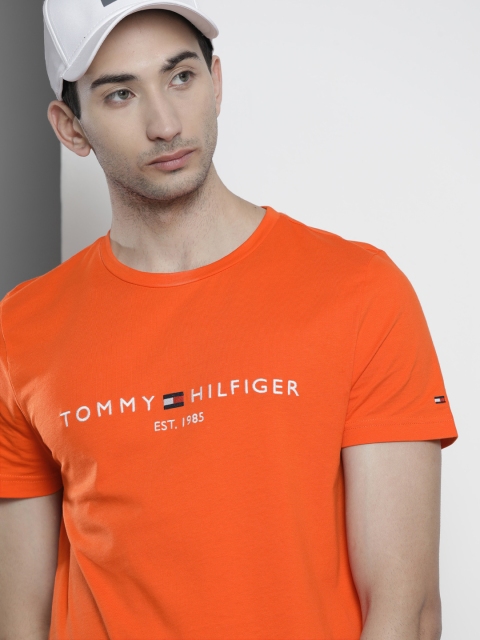 

Tommy Hilfiger Men Orange Embroidered Organic Cotton T-shirt