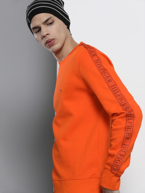 

Tommy Hilfiger Men Orange Printed Sweatshirt