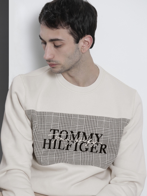 

Tommy Hilfiger Men Off White Embroidered Sweatshirt