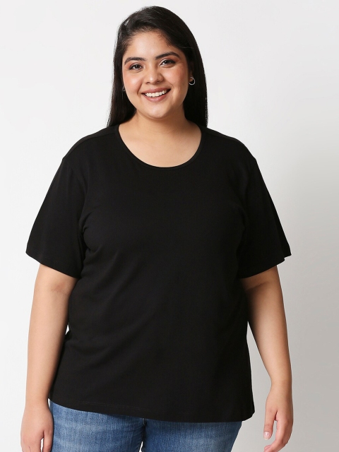 

20Dresses Women Black Solid T-shirt