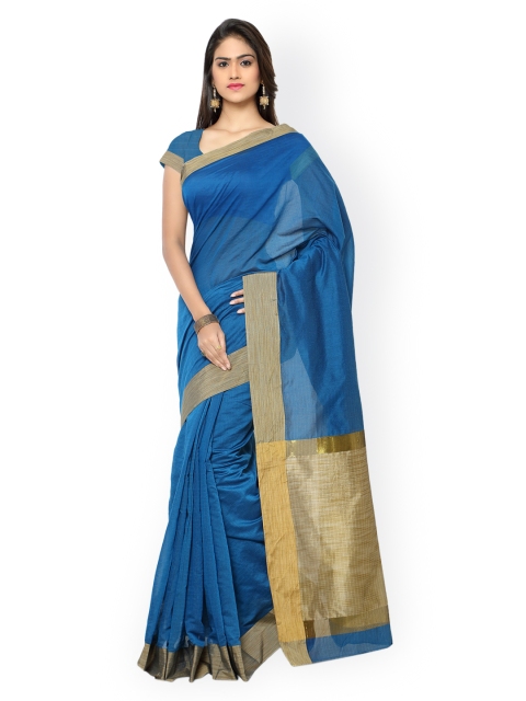 

Inddus Blue Cotton & Art Silk Traditional Saree