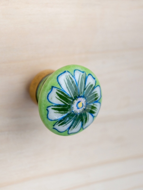

Neerja Blue & Green Pottery Handmade Cabinet Knob