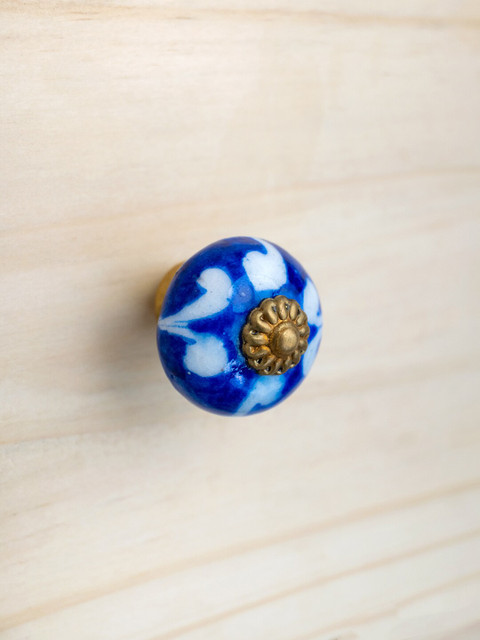 

Neerja Blue & White Jaipur Blue Pottery Handmade Cabinet Knob - Small