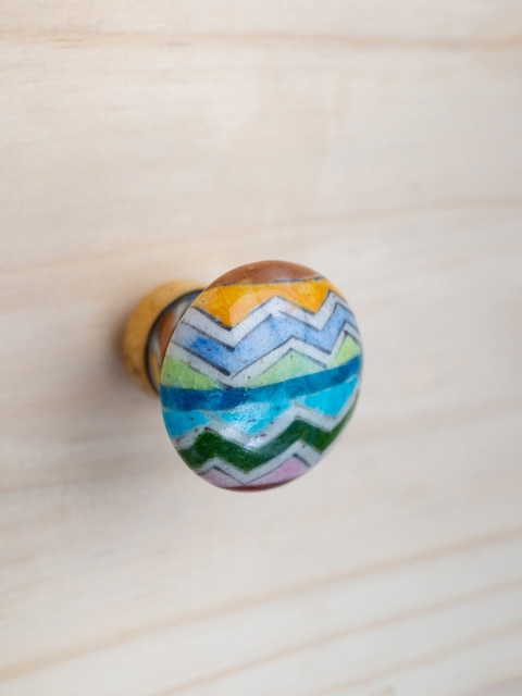 

Neerja Multicoloured Handmade Jaipur Blue Pottery Cabinet Knob - Small, Multi