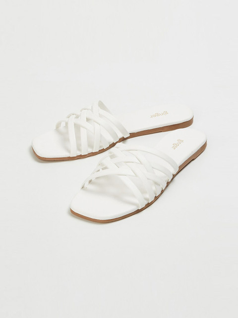 

Ginger by Lifestyle Women White Open Toe Flats