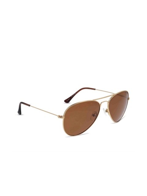 

OPIUM Unisex Brown Lens & Gold-Toned Aviator Sunglasses with Polarised & UV Protected Lens OP-1200-C59