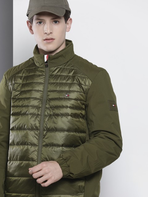 

Tommy Hilfiger Men Olive Green Solid Water Resistant Puffer Jacket