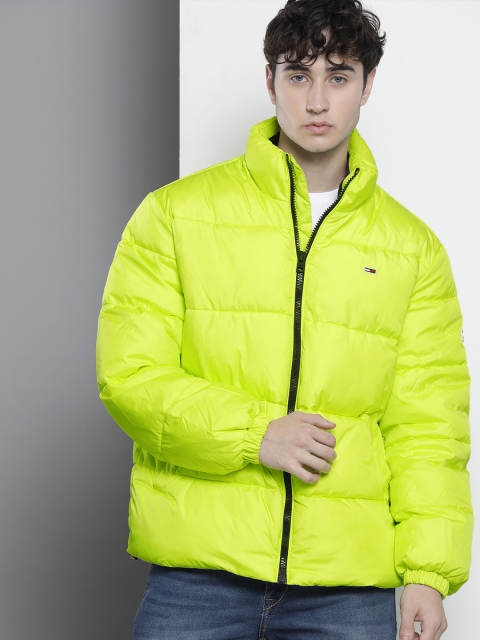 

Tommy Hilfiger Men Lime Green Solid Black Zip Detailed Padded Jacket