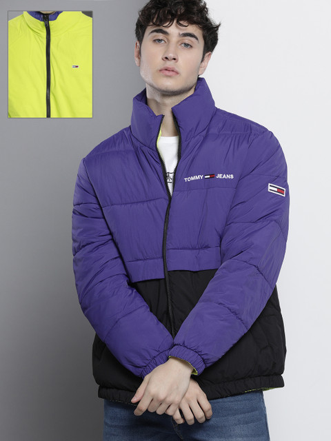 

Tommy Hilfiger Men Blue Colourblocked Reversible Padded Jacket