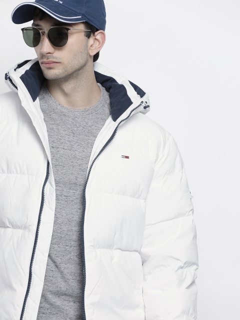 

Tommy Hilfiger Men White Detachable Hood Padded Jacket