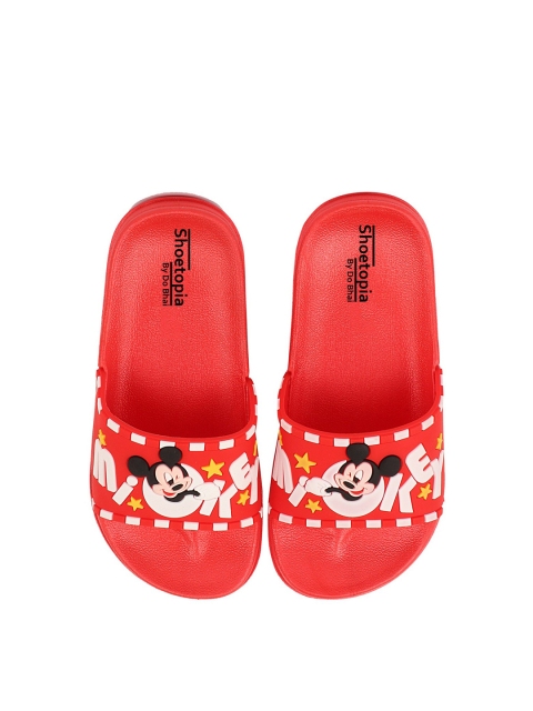 

Shoetopia Unisex Kids Red Printed Rubber Sliders