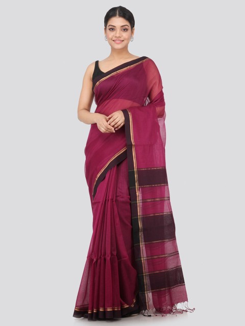 

PinkLoom Multicoloured & Magenta Woven Design Silk Cotton Handloom Saree, Multi